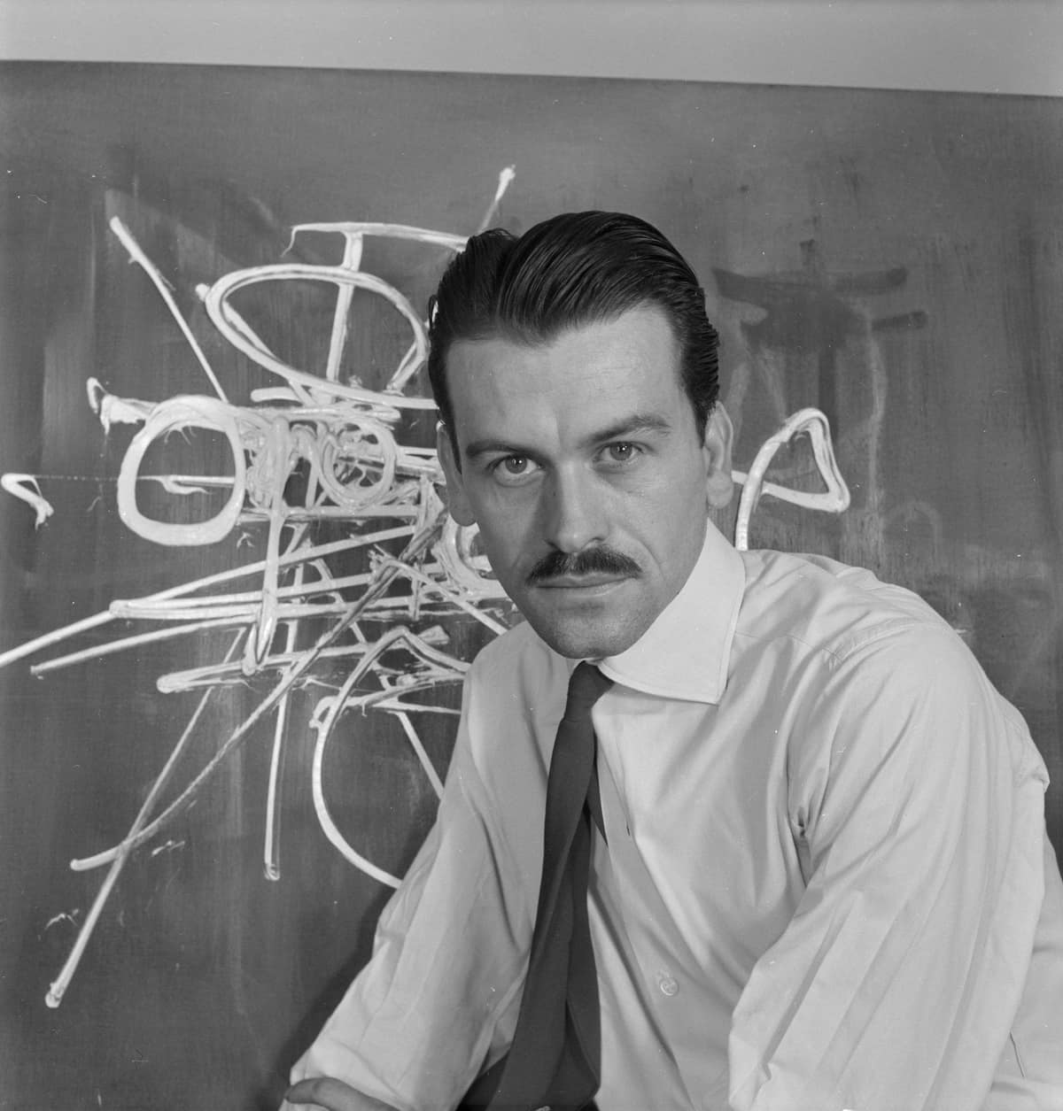 Portrait de Georges Mathieu - peinture - Abstraction lyrique
