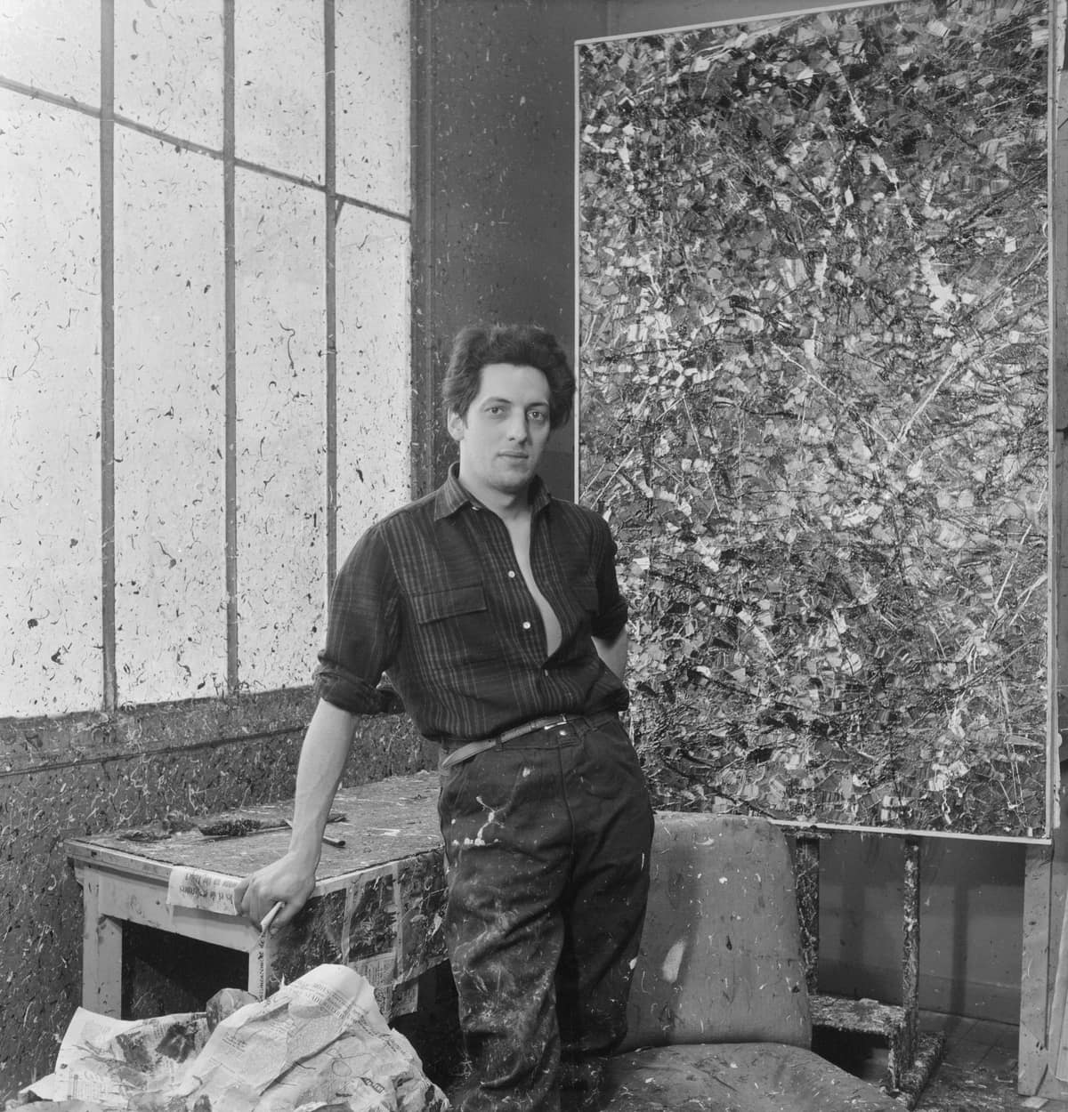 Portrait de Jean-Paul Riopelle — peinture — Automatisme