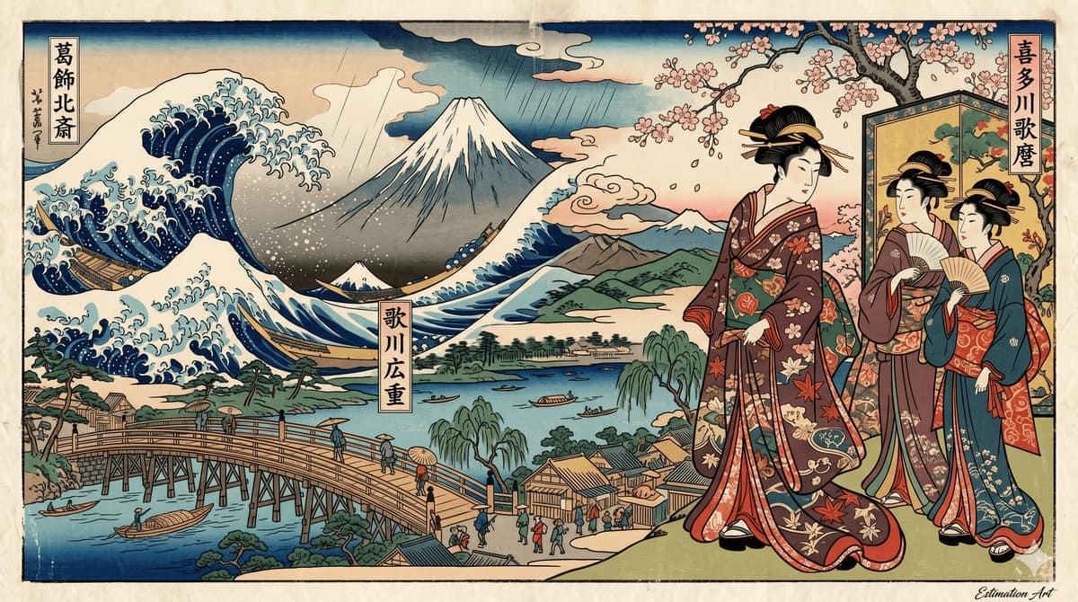 Estampes japonaises : Hiroshige, Hokusai, Utamaro — la cote