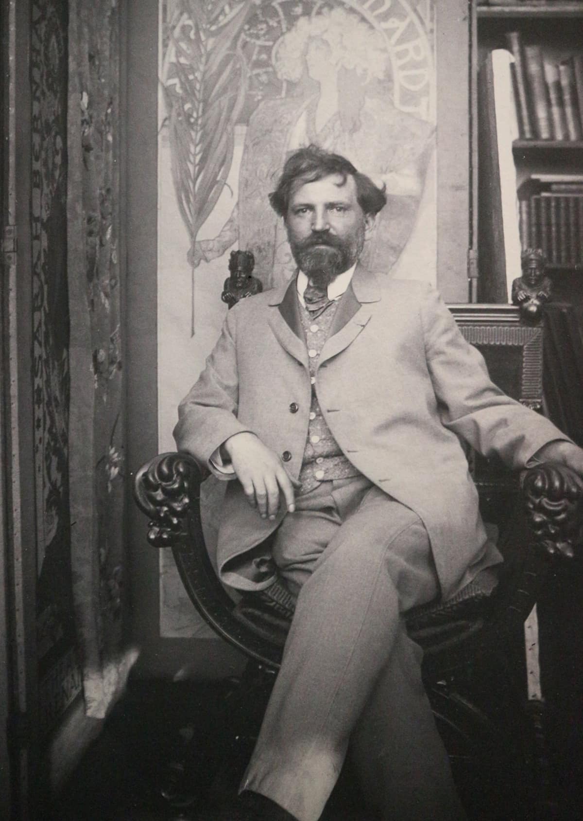 Portrait de Alfons Mucha - gravure - Art Nouveau