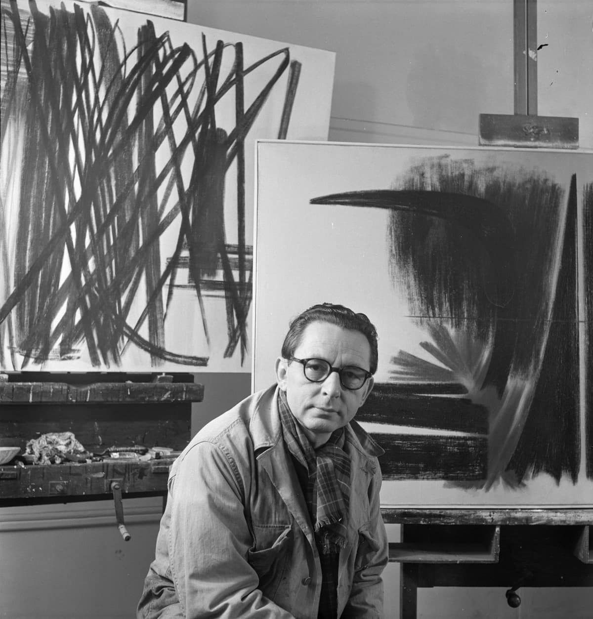 Portrait de Hans Hartung - peinture - Abstraction lyrique