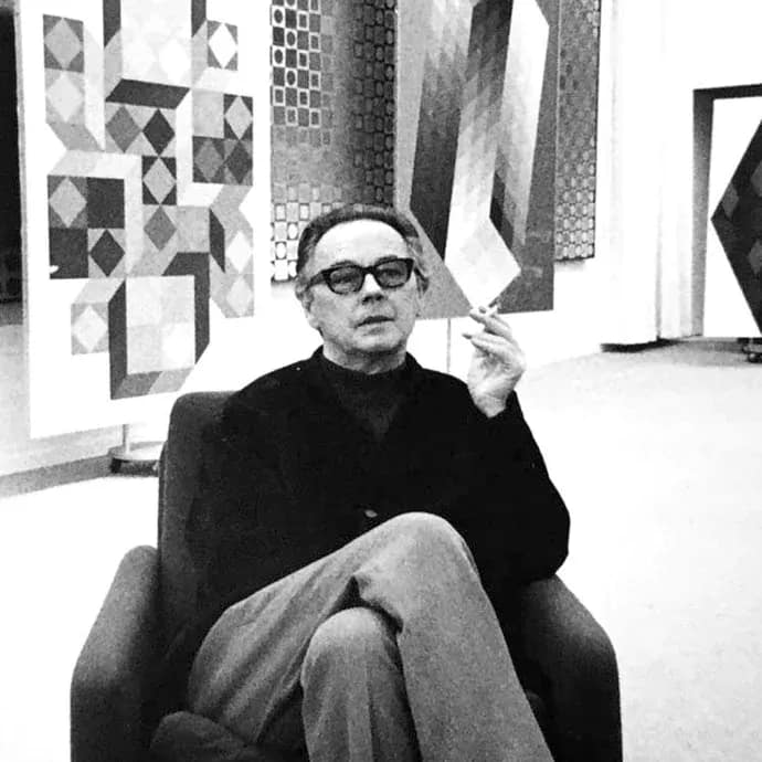 Portrait de Victor Vasarely — peinture — Op Art